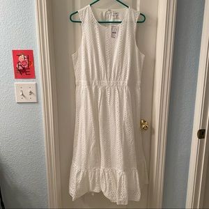 White J. Crew Eyelet Midi Dress size 12